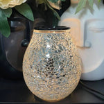 Silver Mosaic - Electric Glass Wax Warmer - Delicate Blaze Candles 