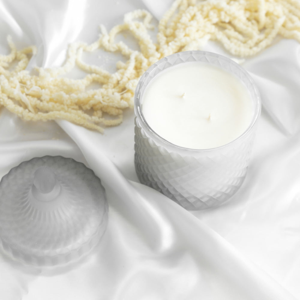 Frosted Geo Double Wicked Coco-Soy Candle - 500g-Delicate blaze 
