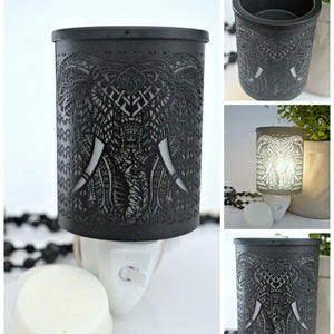 Mandala Elephant - Mini Metal Wax Warmer - Delicate Blaze Candles 